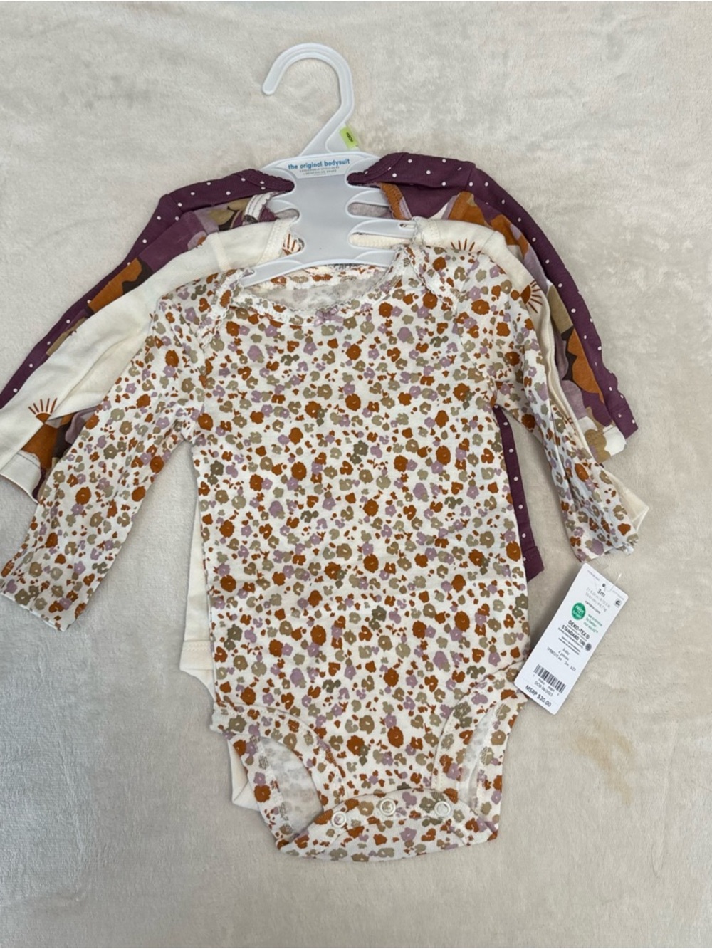 Carters long sleeve girl onesies 3 months nwt new with tags sunshine floral